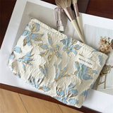 Embossed Floral Makeup Bag Large Travel Wash Pouch_Cuab00738