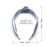 NAVY STRIPE WIDE KNOT PU LEATHER HEADBAND_CWAHA6327