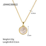 COLD STYLE SHELL ROUND PENDANT NECKLACE_CWAJE1439
