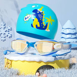 KIDS HD ANTI FOG SWIM GOGGLES CAP CUTE STYLE_CWMM6644