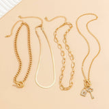 SNAKE BONE CHAIN VINTAGE KEY BRACELET NECKLACE_CWAJE1148
