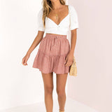 HIGH WAIST CHIFFON LONG SKIRT POLKA DOT SKIRT_CWBSS0412