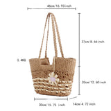 SEASIDE AND BEACH TRAVEL SIMIAN STYLE STRAW BAG_CWAB2015
