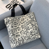 Tote Bags Canvas With Cute Letter Print_Cwab2039