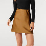 ACETATE SATIN SKIRT ELASTIC HIGH WAIST SHORT SKIRT_CWAB4801
