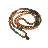 LOTUS PENDANT 108 AFRICAN PINE BEADED BRACELET_CWAJE3929