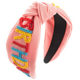 NEW HANDMADE RICE BEAD KNOTTED HEADBAND_CWAHA1785