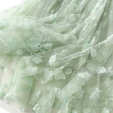 FLOCKED TULLE PATCHWORK A LINE FLARED SKIRT_CWBMS0405