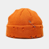 Cwah3168_New Style Iron Ring Pin Hole Wool Knitted Hat