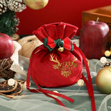 Velvet Apple Gift Bag Xmas Eve Candy Pouch_Cuab00752