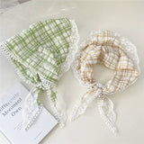 LACE TRIANGLE SCARF STRIPED HEADBAND SCARF_CWASC0841