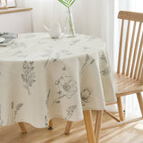 ROUND SKETCH FLOWER PRINT TABLECLOTH_CWMM0957