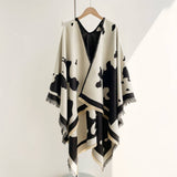 Korean Style Milk Pattern Shawl Women Thickcape_Cwocasl00091