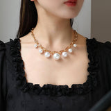 FASHIONABLE PEARL IRREGULAR NECKLACE JEWELRY SET_CWAJE2839