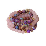 PINK 108 BEADED BRACELETS WITH STRETCHY BANDS_CWAJE3925