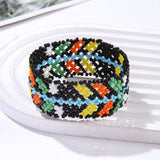ETHNIC RICE BEAD WOVEN COLORFUL WIDE BRACELET_CWMM3528