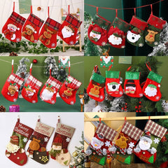 SEQUINED 3D SANTA CLAUS CHRISTMAS STOCKINGS_CWMS1423