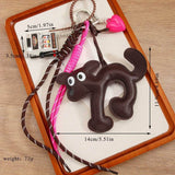 RETRO PU CAT KEYCHAIN WITH HEART FRUIT TOY_CWMM7832