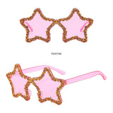 FRAMELESS HAND PAINTED DIAMOND STAR SUNGLASSES_FRAMELESS HAN