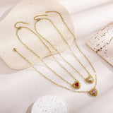 MINIMALIST STAINLESS STEEL HEART ZIRCON NECKLACE_CWMM8828