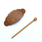 FLORAL TOTEM PAINTED FAUX LEATHER HAIR STICK_CWAHA6383