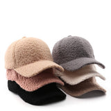 Winter Solid Color Fleece Baseball Hat For Women Cwah2821