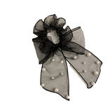 SIMPLE MESH PEARL BEAD BOW HAIR ROPE_CWAHA1099