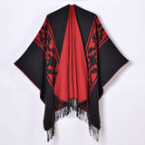 SIMPLE TASSEL GEOMETRIC CROSS RIBBON SHAWL_CWASC0958