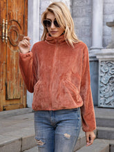 Velveteen Zipper Top Womens Fashion Hoodie Coat