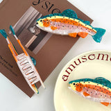 SALMON ACETATE CLAW CLIP OCEAN STYLE LARGE SIZE_CWAHA5829