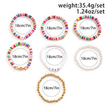 COLORFUL LETTER BOHEMIAN STAR BALL BRACELET SET_CWAJE1484