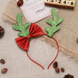 CHRISTMAS BOW BIG ANTLERS DRESSUP HEADBAND HAIRPIN_CWAHA3424