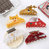 CHRISTMAS FUN SNOWMAN ELK CUTE HAIRPIN_CWAHA1597