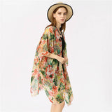SPRING SUMMER FLORAL PRINT OPEN FRONT KIMONO_CWASC0775