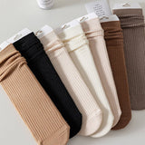 SOLID COLOR RETRO ALL MATCH MID CALF SOCKS_CWMS1062