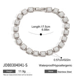 18K GOLD SQUARE ZIRCON TENNIS BRACELET MINIMALIST_CWAJE4778