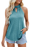 Waistcoat Halter Top Keyhole Sleeveless Shirt