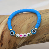 COLORFUL POLYMER CLAY LETTER BEADED BRACELET_CWMM3570