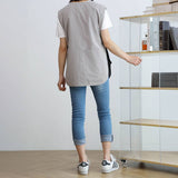 Waterproof Short Linen Aprons With Pockets_Cwmm3302