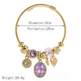 STYLISH COUPLE BRACELET WITH ROUND HEART PENDANT_CWMM8578