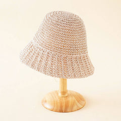 PASTORAL STYLE BEACH STRAW BUCKET HAT_CWAH1416