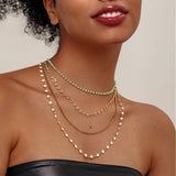 Vintage Multi-Layered Beaded Oil Drop Necklace_Cwmm3624