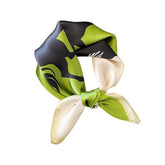 GREEN PATCHWORK SILK SCARF VINTAGE UNICORN DESIGN_CWASC0607