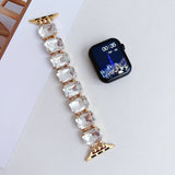 APPLE WATCH 9 RHINESTONE WHITE STONE ELASTIC STRAP_CWASC1561
