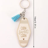 LETTER ENGRAVED WOODEN KEYCHAIN_CWMM0572