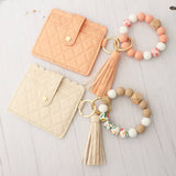 SILICONE BEAD TASSEL BRACELET KEYCHAIN CARD BAG_CWAJE0665