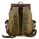 STREET STYLE WAXED CANVAS LEATHER BACKPACK_CWAB5538