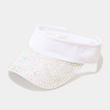 RHINESTONE VISOR HAT TRENDY SUNSHADE BASEBALL CAP_CWAH3291