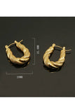 18K Gold Plated Stainless Steel Ring Earrings_Cwaje0376