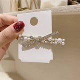 BOW HAIRPIN PEARL SIDE CLIP CROSS BANGS CLIP_CWAHA4662